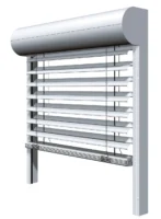 Moderne Außenjalousie in silberner Farbe