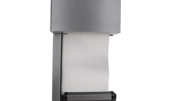 Graue Aluminium-Rolladenkasten mit weißem Rolladen